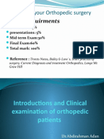 Welcome To Your Orthopedic Surgery: Course Requirments