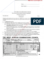WASSCE 2013 ENGLISH LANGUAGE 2 Objective Test PDF