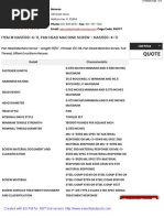 Quote: ITEM # NAS1100-4-11, PAN HEAD MACHINE SCREW - NAS1100-4-11