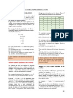 Simultaneous Equations: Solution of A Linear Equation