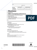 Business: Level 1/2 Paper 1: Investigating Small Businesses