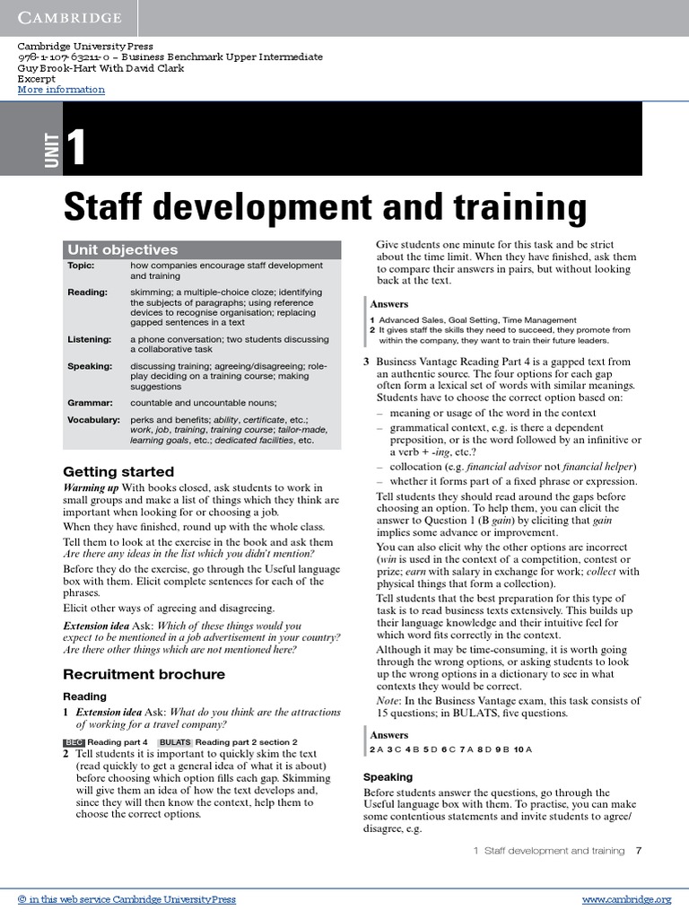 Business Benchmark2 Upper Intermediate Teachers Resource Book Bulats