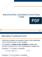 Chapter7 - Spesification - Choosing A Functional Form