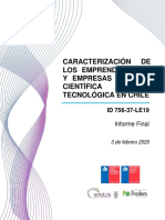 Caracterización de emprendimientos y empresas de base científico-tecnológica en Chile