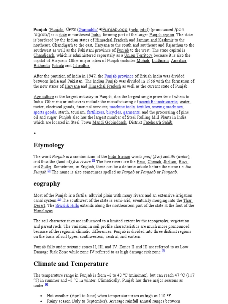 Punjab, India intelligence overview