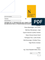 Carrera De: Informe de La Organización Del Evento Gestion Integrada de Servicios para La Transformacion Digital