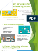 Assessment Strategies For Learning in E-Learning Model: Materials Design For Face To Face Environments