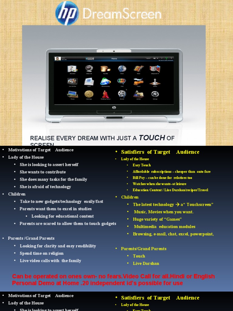 HP DreamScreen: Touchscreen for Family Fun | PDF | Computer Virus ...