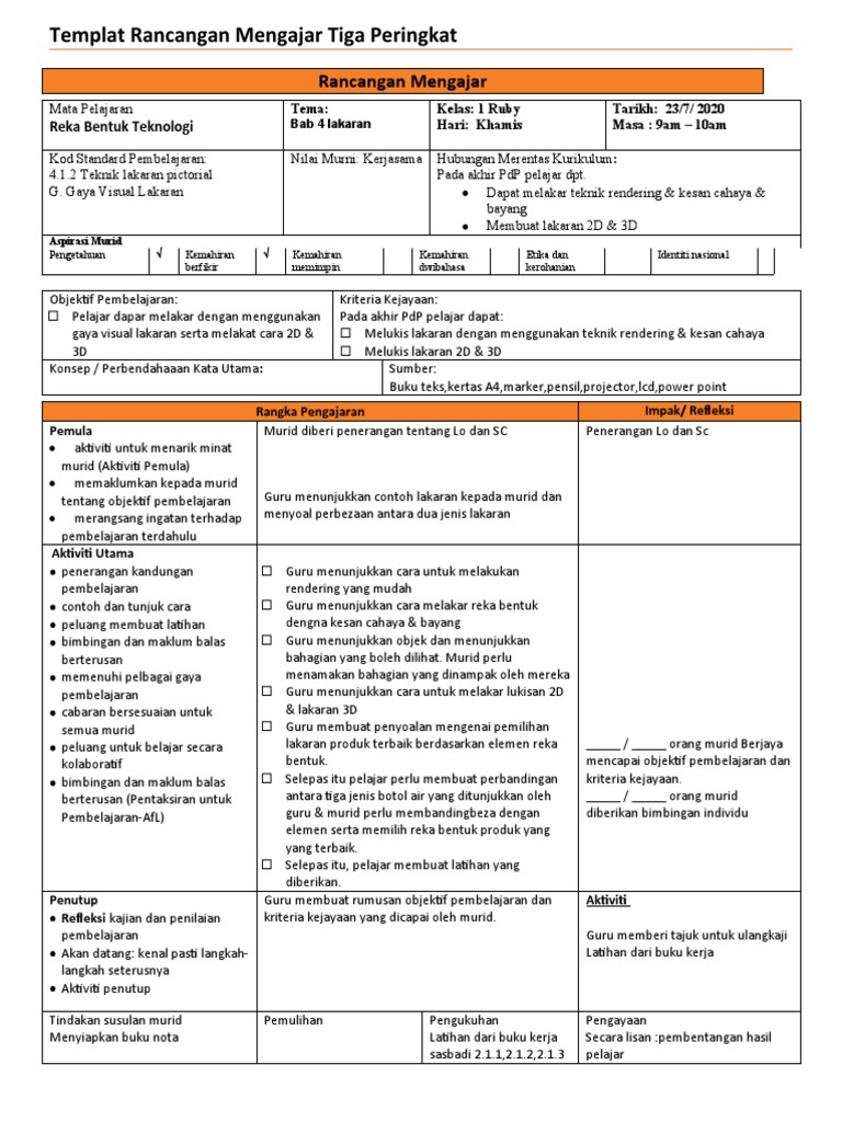 RPH 4. Rendering & Kesan Cahaya | PDF | Karier & Perkembangan | Seni