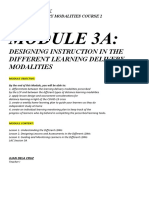 Module 3A:: Designing Instruction in The Different Learning Delivery Modalities