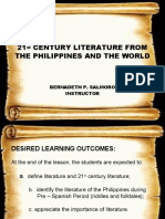 21 Century Literature From The Philippines and The World: Bernadeth P. Salmoro Instructor