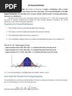 Properties of A Normal Distribution