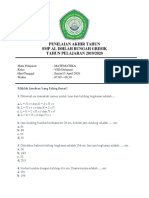 Matematika SMP Al Ishlah Bungah Gresik Tahun Pelajaran 2019/2020