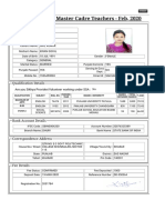 Recruitment of Master Cadre Teachers - Feb, 2020: Basic Information