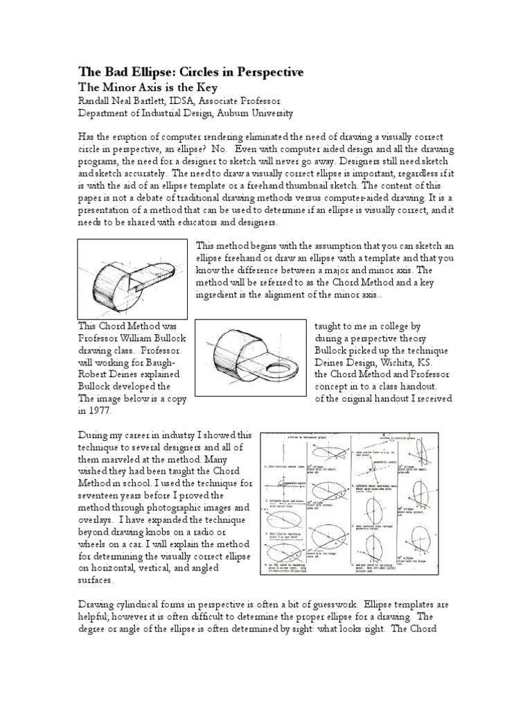 Ellipses In Perspective Pdf Ellipse Perspective Graphical