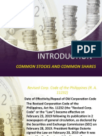 Common Stocks and Common Shares