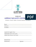 Asphalt Quality Control Plan