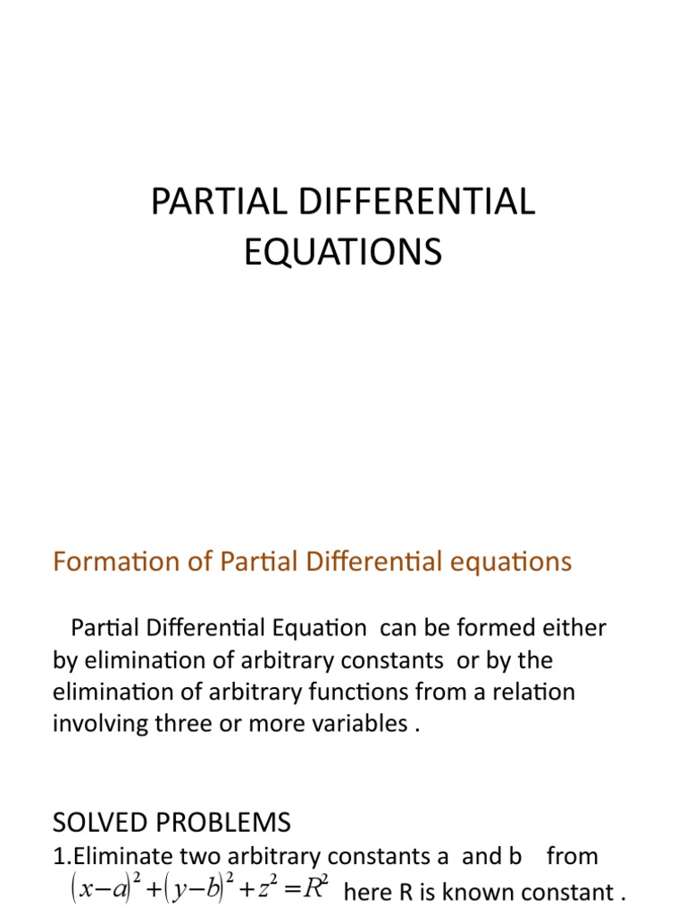 Pde 1 Pdf Partial Differential Equation Differential Equations
