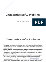 Characteristics of AI Problems: Dr. K. Lakshmi
