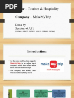 Sector - Tourism & Hospitality Company - Makemytrip: Done by Section - 6 Af1