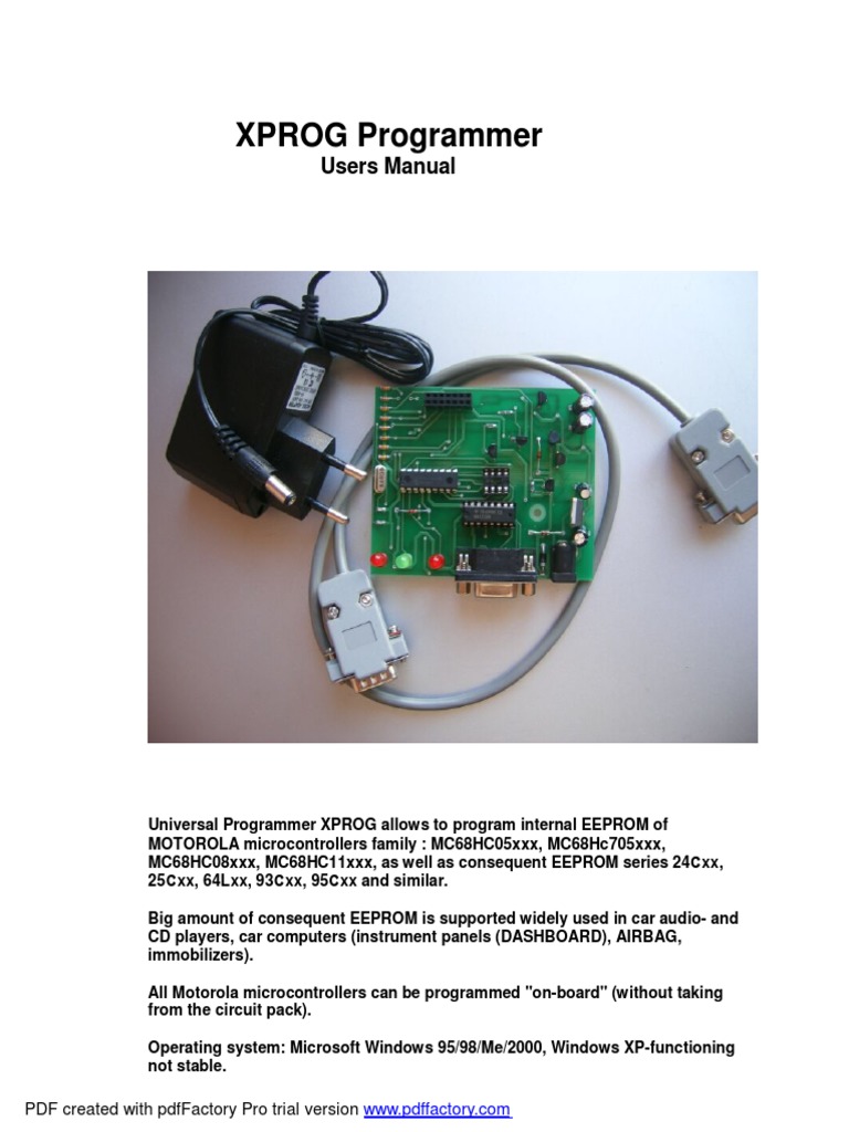 XPROG Programmer User Manual | PDF