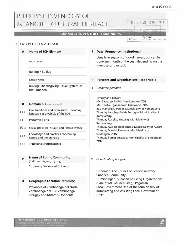 Subanen Buklog Ritual Overview | PDF | Mindanao | Rituals