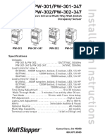 Installation Instructions for PW-301/PW-302 Occupancy Sensors