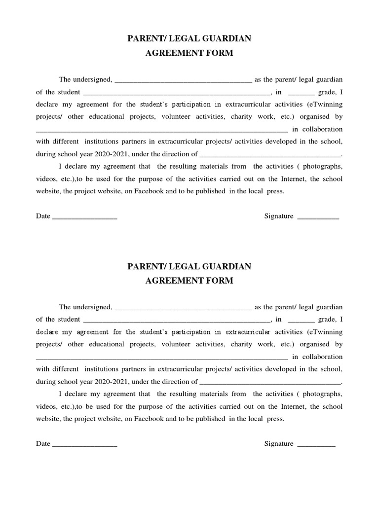 Parent Agreement for Student Activities | PDF | Business | Social Science