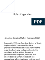 Role of Agencies For Promoting Safety.