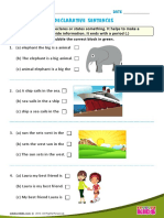 Declarative Sentences: Name Date