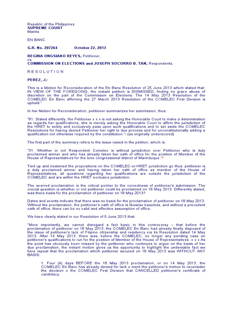G r no 207264 reyes vs comelec pdf domicile law commission on