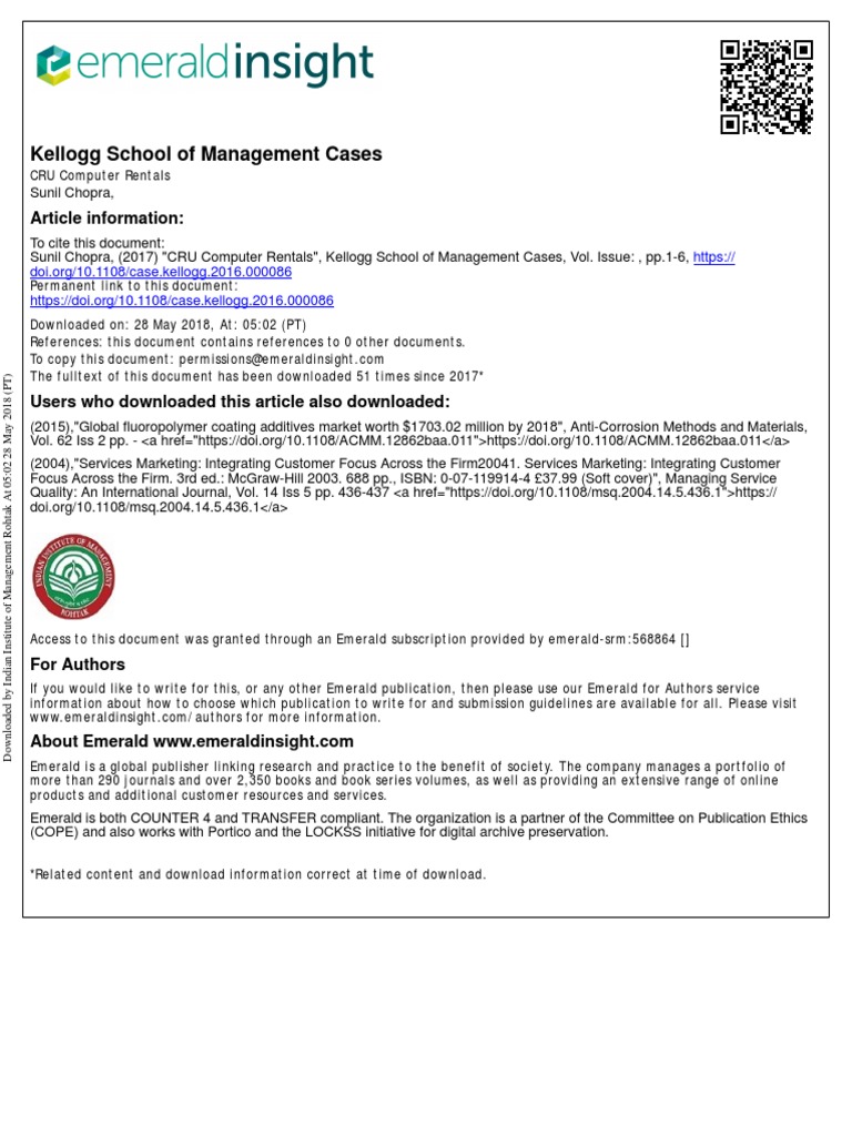 CRU Computer Rentals | PDF | Inventory | Business