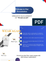 Welcome To Our Presentation: Operation Management of "Wear Again"