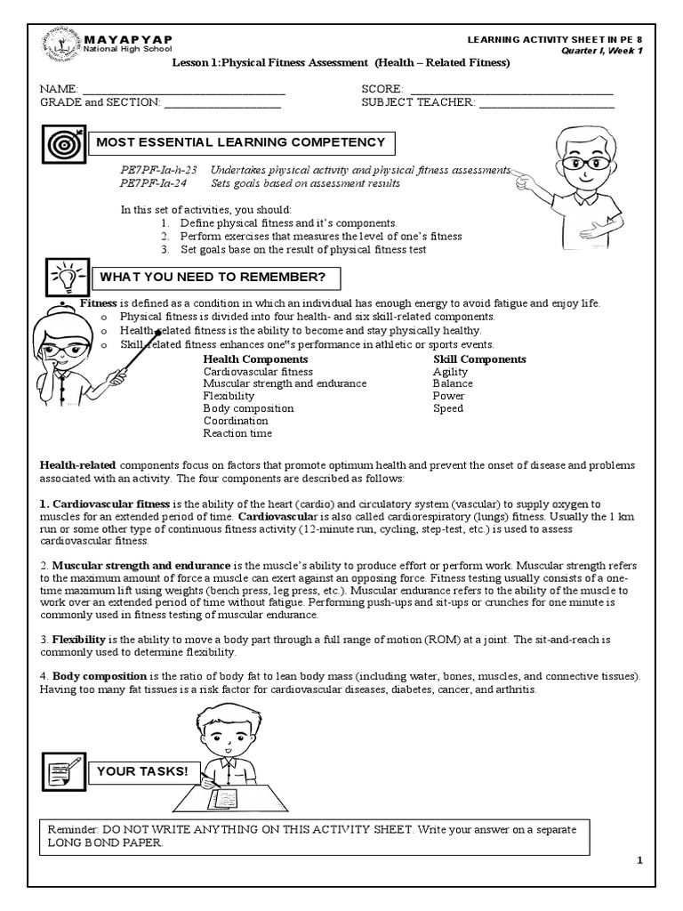 Physical Fitness Assessment Guide | PDF | Physical Fitness ...