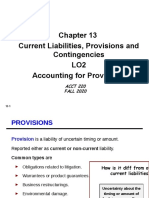 Current Liabilities, Provisions and Contingencies LO2 Accounting For Provisions