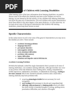 Characteristics of Children With Learning Disabilities