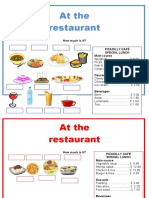 Pairwork Food at The Restaurant Conversation Topics Dialogs Fun Activities Games I - 90528