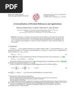 A Generalization of Divided Di: Fferences and Applications