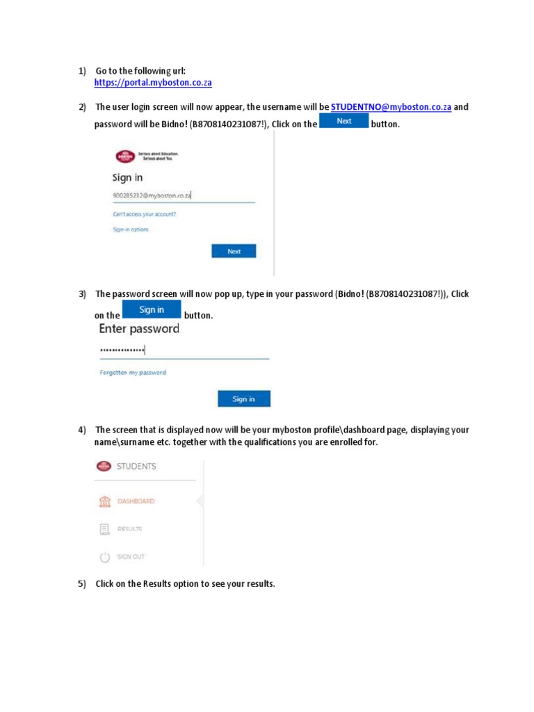 STUDENT PORTAL INSTRUCTIONS intelligence overview