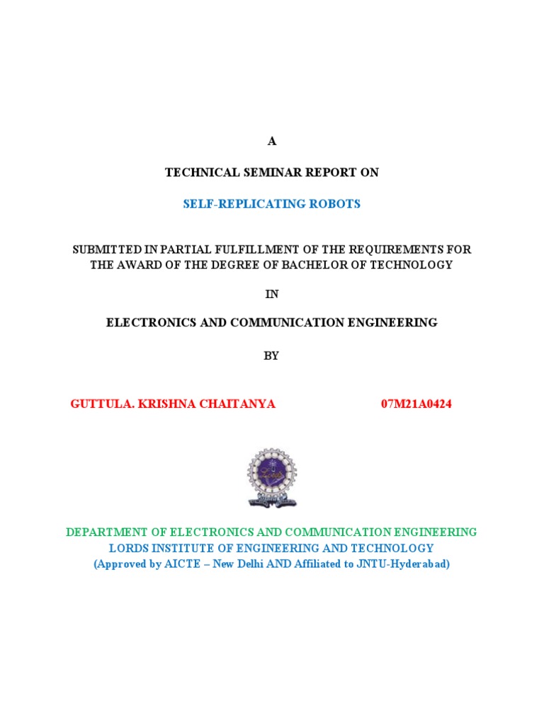 Self Replicating Robot Pdf