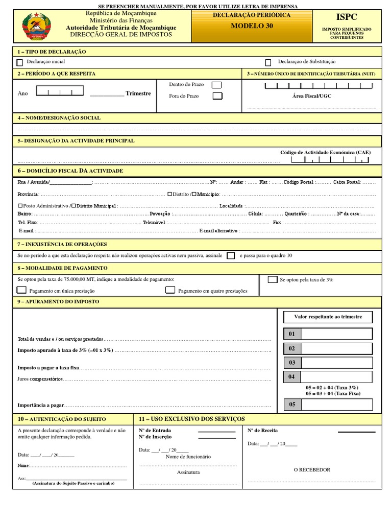Modelo Declaracao Periodica Iva