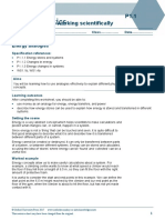 P1.1 Student Working Scientifically: Energy Analogies