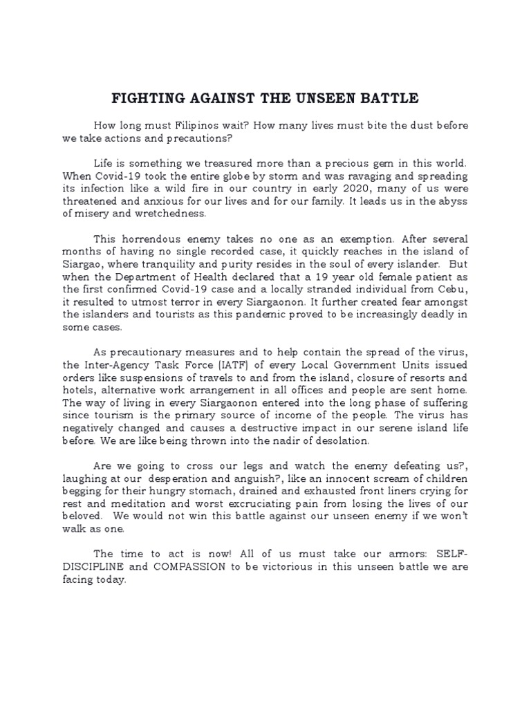 Battling COVID-19 in Siargao Island | PDF | Social Science | Wellness
