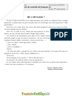 Devoir de Contrôle N°1 - Français - 7ème (2010-2011) Mme Sellami