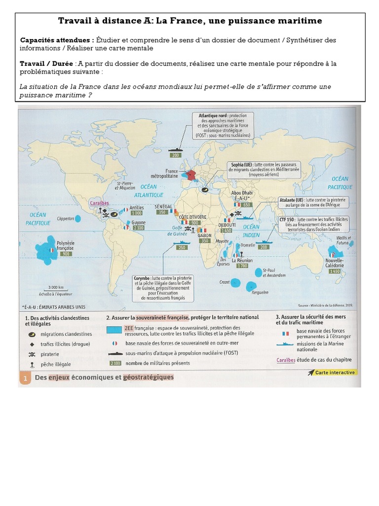 La France Une Puissance Maritime Carte Mentale Travail À Distance A: La France, Une Puissance Maritime | PDF