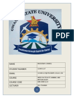 INTRODUCTION TO MINING AND METALLURGY COURSEWORK