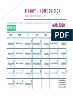 Lean Body Home Workout Calendar - MAR 2020 PDF