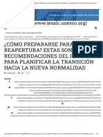 Unesco 2020 - Cómo Prepararse para La Reapertura. Estas Son Las Recomendaciones Del Iesalc para Planificar La Transición Hacia La Nueva Normalidad