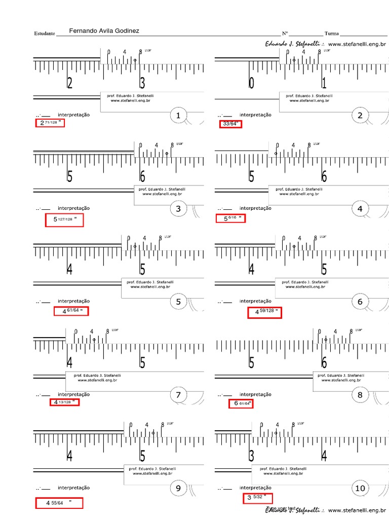 Fraccion de Pulgada PDF | PDF