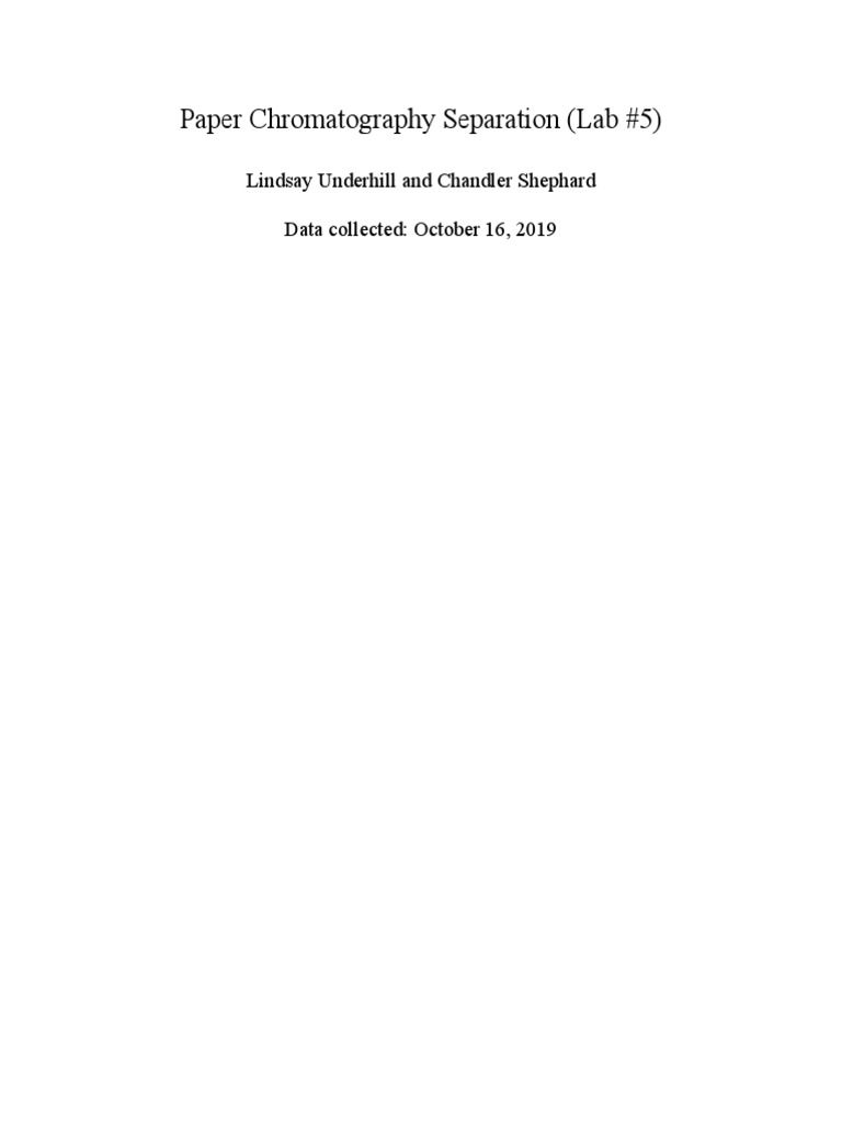 Paper Chromatography Lab Analysis | PDF | Chromatography | Solution